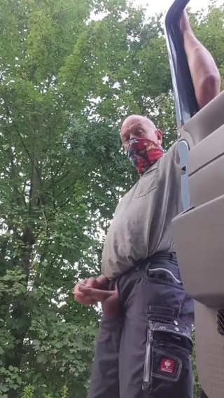 Horny Grandad Shooting a Huge Load