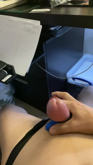 Stepdaddy Jerking off by the Computer