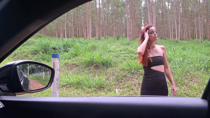 Flash cock to a girl in the car!