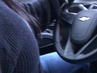 Handjob while drive wife