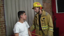 Handsome firefighter gets fucked and jizzed