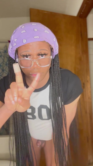 Femboy masturbates and has a taste of cum thumbnail