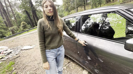 We Get Excited by Hearing the Sound of the Car, Kissing, Touching Each Other's Breasts and Having Orgasms.