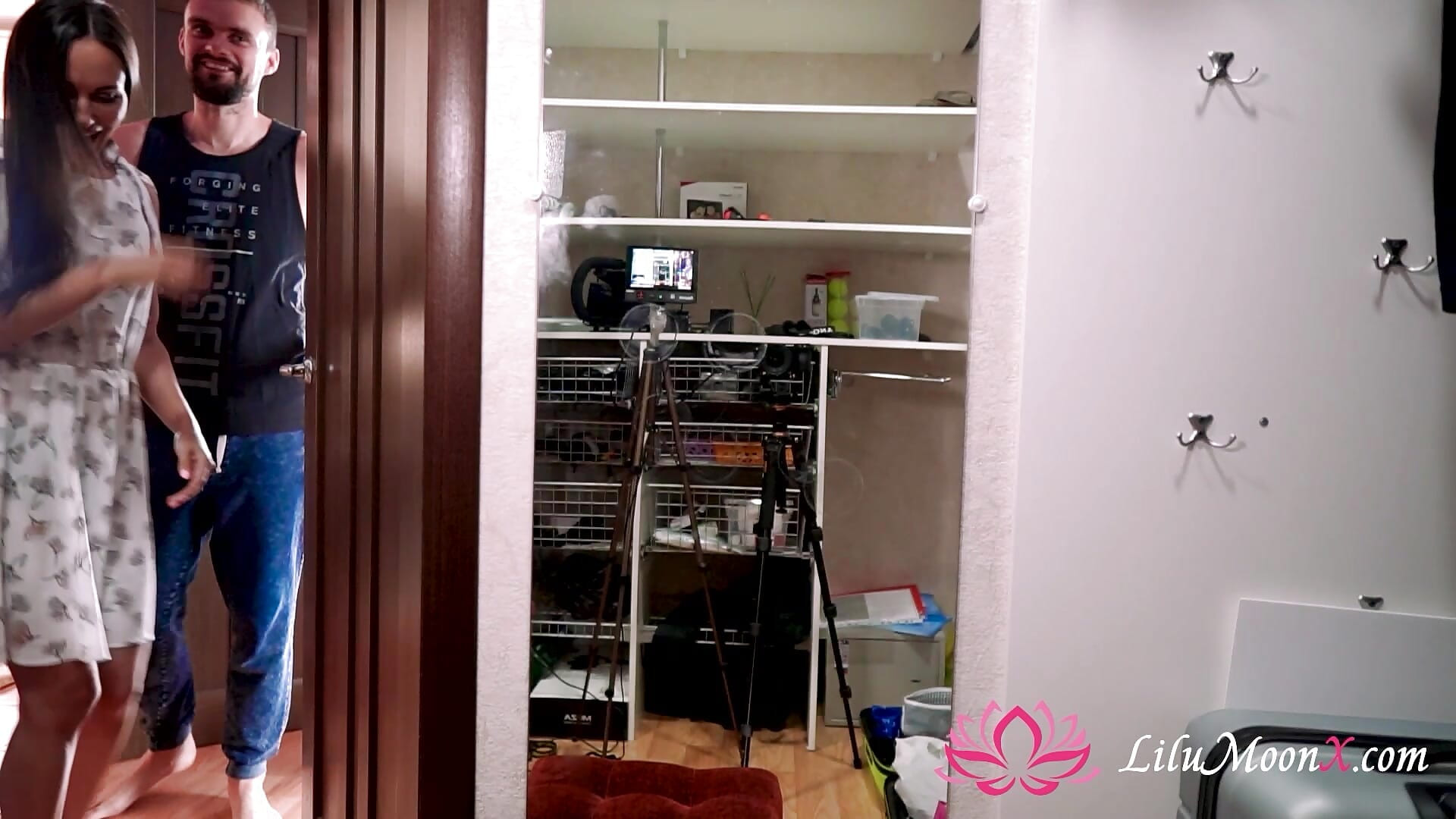 Cheating Wife Sucks Lover's Big Dick and Rough Fucks in the Storage Room Secret from Husband