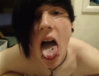 Emo Boy Gets a Mouth full and Eats All