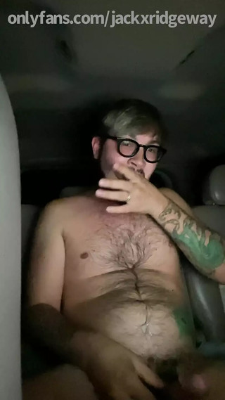 Tattooed Twink Jerks Off In Car Until He CUMS