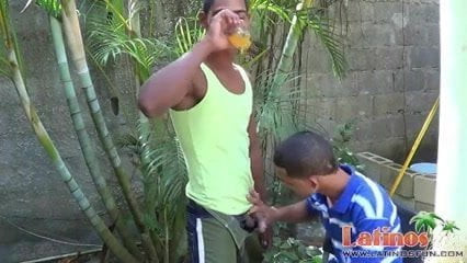 Exotic twink mates play strip domino for a blowjob