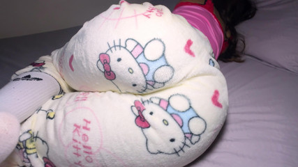 My new stepdaughter in tight pajamas always leaves her bedroom door open