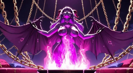 Stunning Succubus Nobles With Perfect Voluptuous Bodies Covered In Thick Shiny Black Oil Dancing Very Sensually In Floating Pala