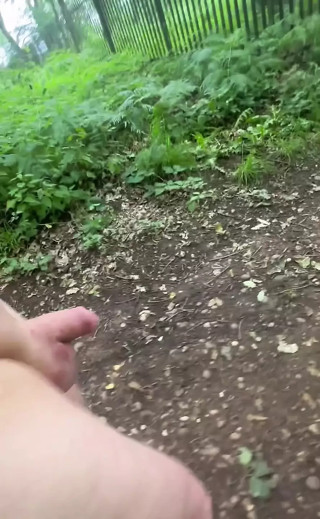 Naked barefoot walk , jerk n cum