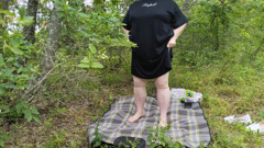 Mother-in-law Undressed in a Park and Masturbates Her Big Pussy