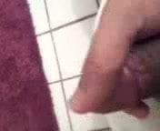 teasing my cock in the bathroom
