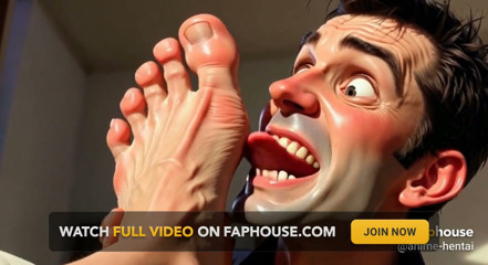 Submissive Foot Slave Licking Big Feet