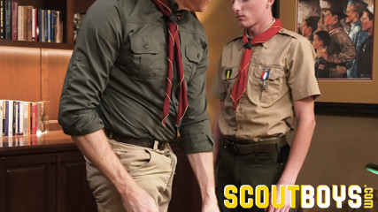 ScoutBoys - Horse hung Legrand Wolf barebacks smooth ginger scout boy