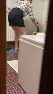 Filming step mother in the bathroom