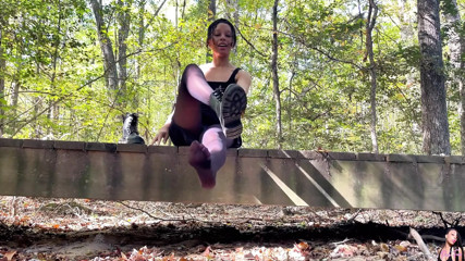 She Wants Her Stinky Feet Worship in the Park