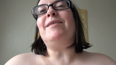 Playing with Myself in Red Silk Nighty Playing with Shaven Pussy and Big Breasts