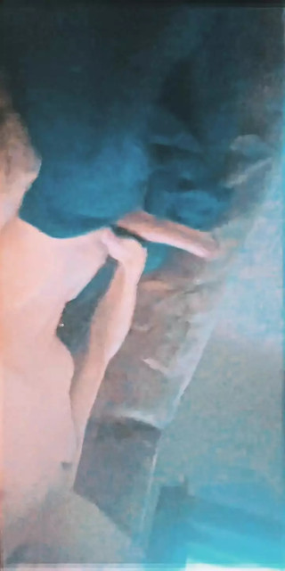 Jerking off with silk cloth