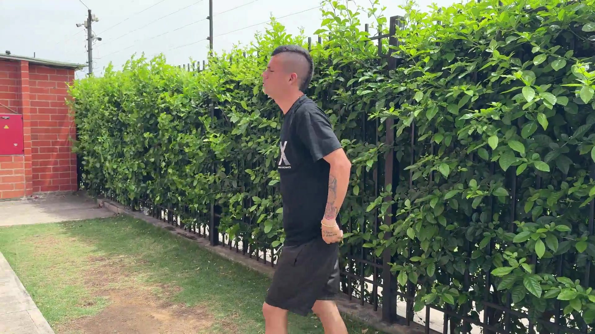 I exercise at home, my neighbor sees me and gets provoked by my big cock I give her a hard fuck.