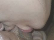Step mom suck and lick step son dick while he plays with her pussy 