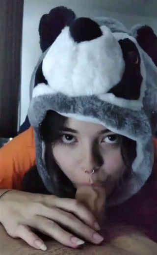 Girl in a Costume Give Me a Blowjob