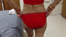 Indian Wife with husband's friend in hotel room