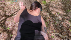 Cheating wife fucks stranger in a park. Blowjob, doggy and cumshot in her mouth