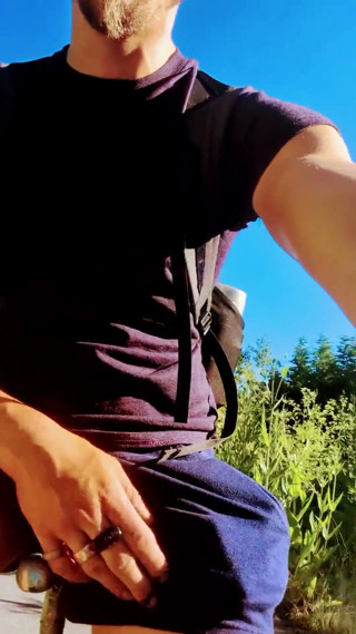 Just Being a Tease on My Bike Playing with My Sausage