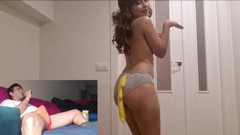 Young Couple Playing on Webcam