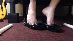 Red Toenail Shoeplay Ballet Flats