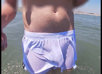 People on the Beach Freak Out When I Get Wet in Shorts