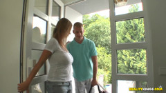Reality Kings - Hot Blonde Katerina Seduces Her Boyfriend David, Gets Smashed & Finishes with a Cum Swallow