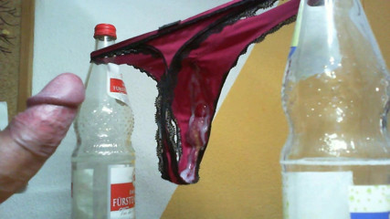 cum on panty pantie string thong wank girlfriend