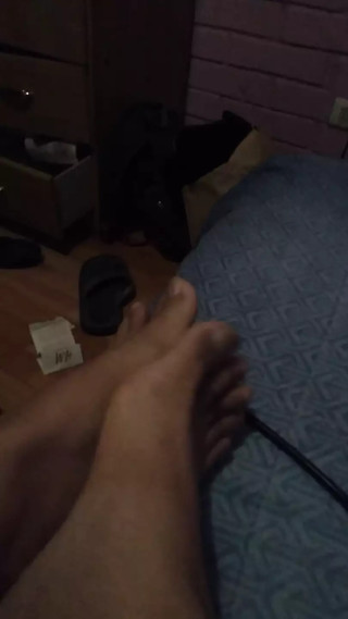 Feet with a lot of sweat rubbing thumbnail