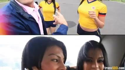 Hardcore threesome tranny action after football