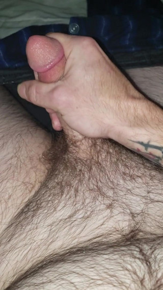 Horny as fuck jerking off waiting for a warm sticky treat