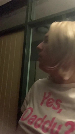 Daddy's lil' bitch out of her door