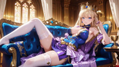 Lazily Leaning on the Red Velvet Throne, Sipping From a Glass with Hazy Eyes