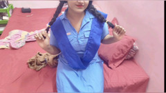 Slutty Ponytail Schoolgirl is fucking her step uncle big cock