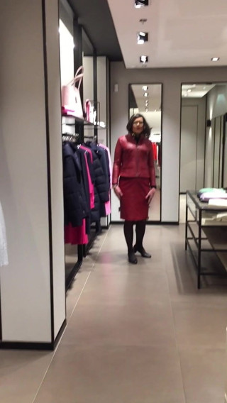 Hugo Boss leather skirt-suit