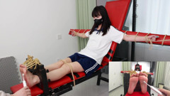 Barefoot Girl Tickles with Chair Restraints, Restraining Every Toe