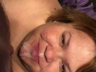 Cumslut wife sucking my cock and spitting out my load