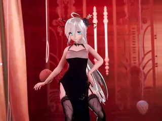 Sexy Dance in Chinese Dress + Black Stockings