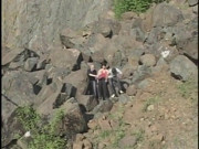 Experimental bisexual threesome embark on a cum quest in the mountains