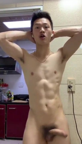 handsome chinese twink wanking for cam (10'')