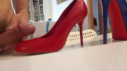 good load of cum for my red shoes