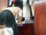 Big ass maid shows off her charms