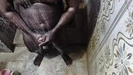 shower bathing and handjob cum