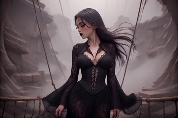 Goth Possessed by Ghosts – AI Generated –