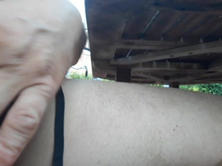 horny with gathers and nylons on my terrace in the morning